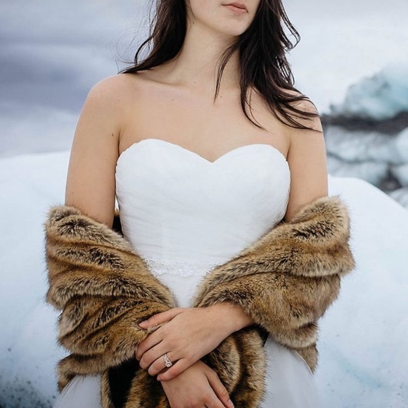 🆕 Faux fur brown wrap - Picture 7 of 11